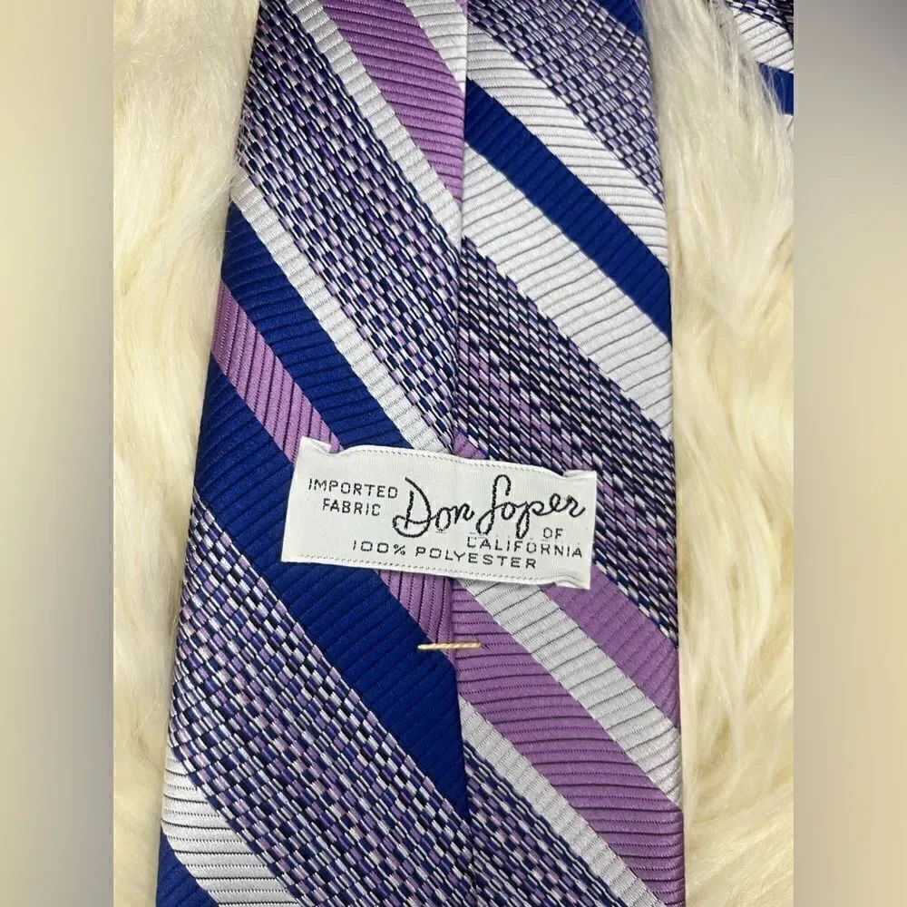 Don Loper of California Vintage purple/blue/grey stripped necktie